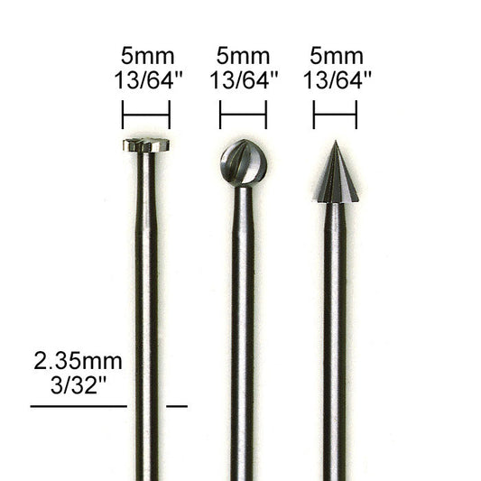 Proxxon - Set of Tungsten vanadium precision cutters, 3 pcs., 13/64"