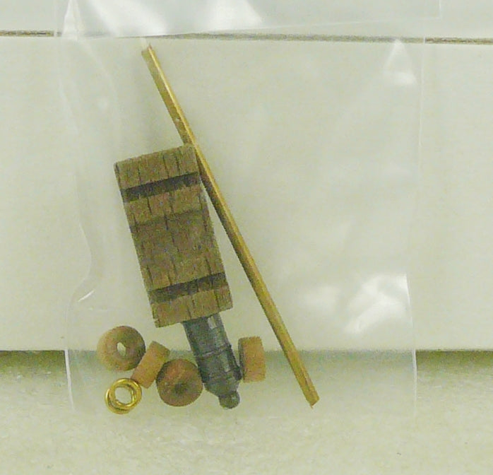 Corel - C-32 Cannon Kit 30 mm long - Burnished White Metal, Wood & Brass1/pk