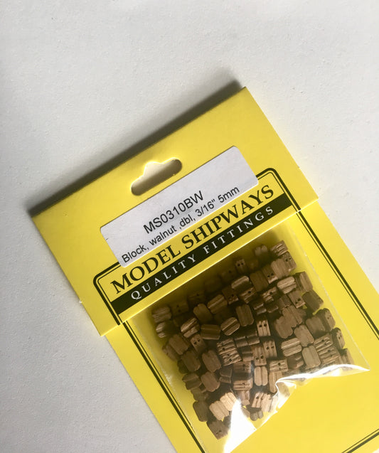 Model Expo - 3/16" (5mm) Walnut Double Sheave Block 150 pcs