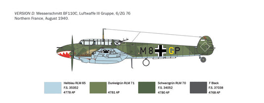 Italeri - German Bf110 C Zerstorer 1:72 Scale