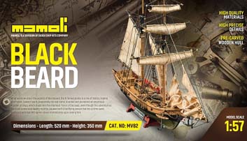 Blackbeard’s Pirate Ship 1:57 Scale MV82 Plank-on-Bulkhead Kit by Mamoli