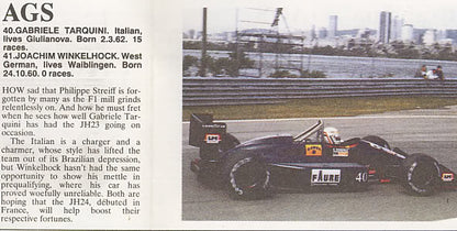 Tameo - TMK099 AGS JH23 Cosworth - 1989 - White Metal Car Kit - Scale 1:43, Made in Italy