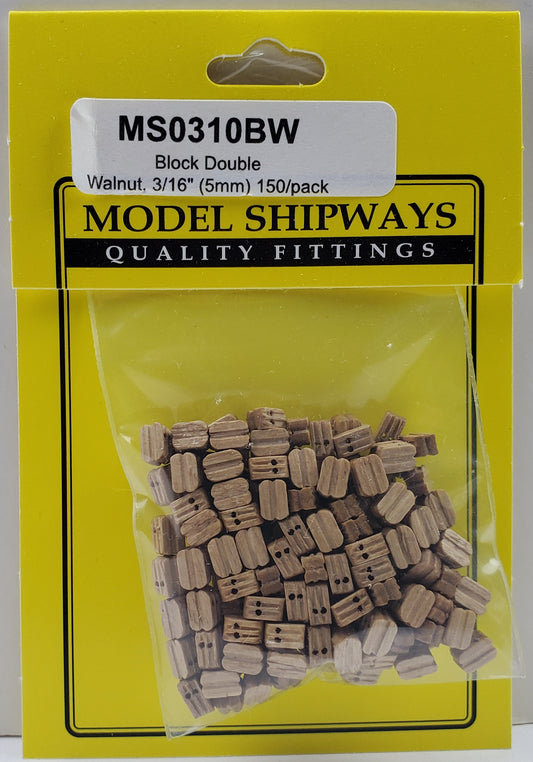 Model Expo - 3/16" (5mm) Walnut Double Sheave Block 150 pcs