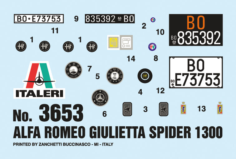 Italeri - Alfa Romeo Giulietta Spider 1300 1:24