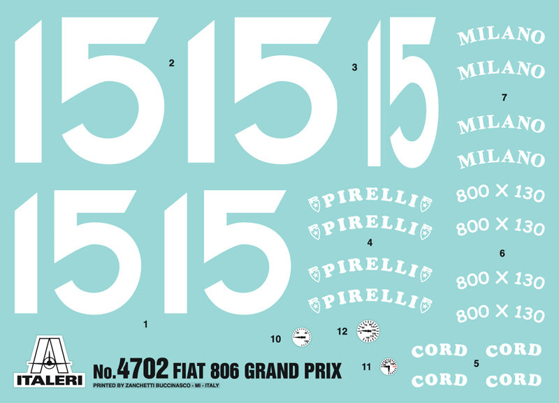 Italeri 4702 - FIAT 806 GRAND PRIX 1:12 Scale