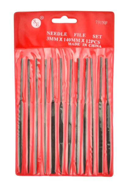 Hawk Fine Cut Needle File Set, 12Pc. 5-1/2" (3mm x 140mm)