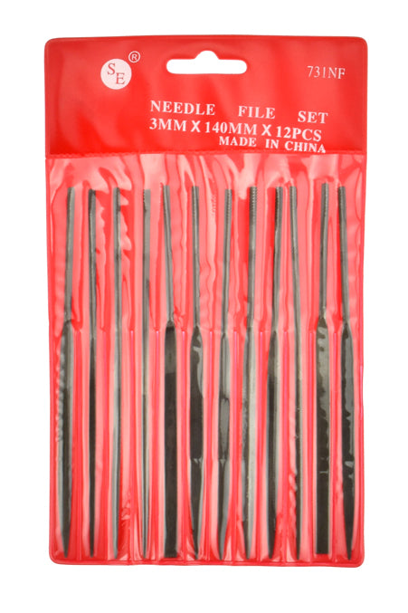 Hawk Fine Cut Needle File Set, 12Pc. 5-1/2" (3mm x 140mm)