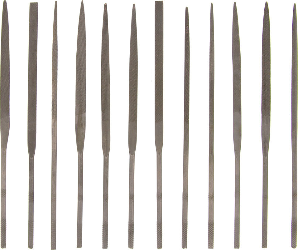 Hawk Fine Cut Needle File Set, 12Pc. 5-1/2" (3mm x 140mm)