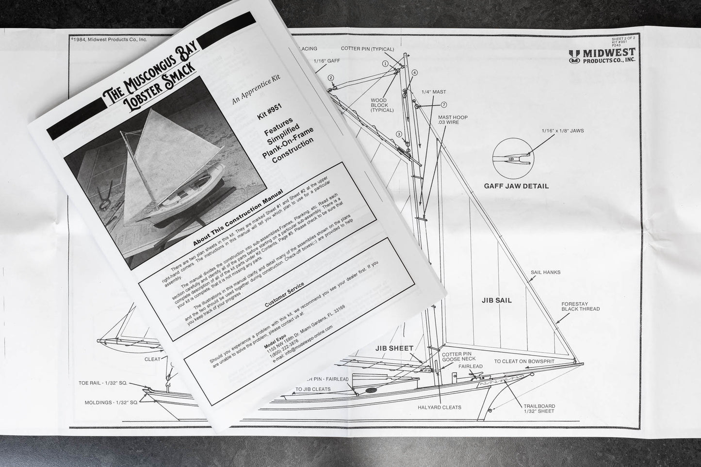 Midwest Muscongus Bay Lobster Smack – 1:24 Scale Wooden Model Kit