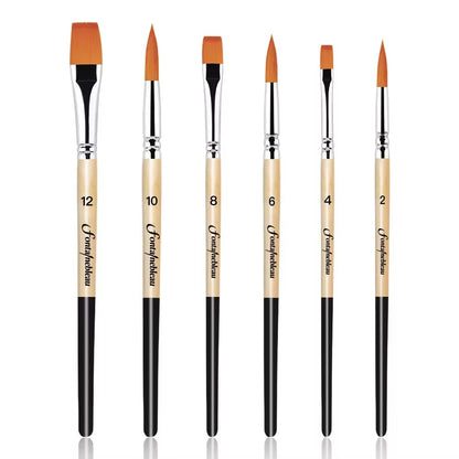 Model Expo 6pcs Nylon Hair Acrylic Painting Brushes