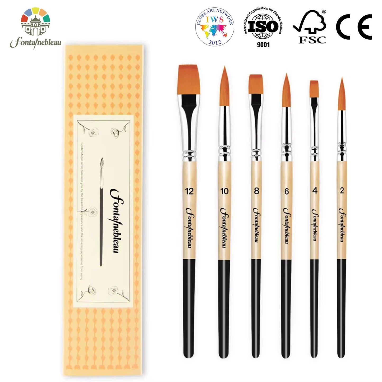 Model Expo 6pcs Nylon Hair Acrylic Painting Brushes