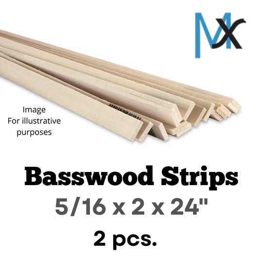 Model Expo - 5/16 x 2 x 24" Basswood Strips 2 pcs