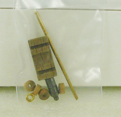 Corel - C-34 Cannon Kit 45 mm long - Burnished White Metal, Wood & Brass1/pk