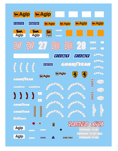 Tameo - Ferrari F.187/88c - 1988 White Metal Car Kit Scale 1:43