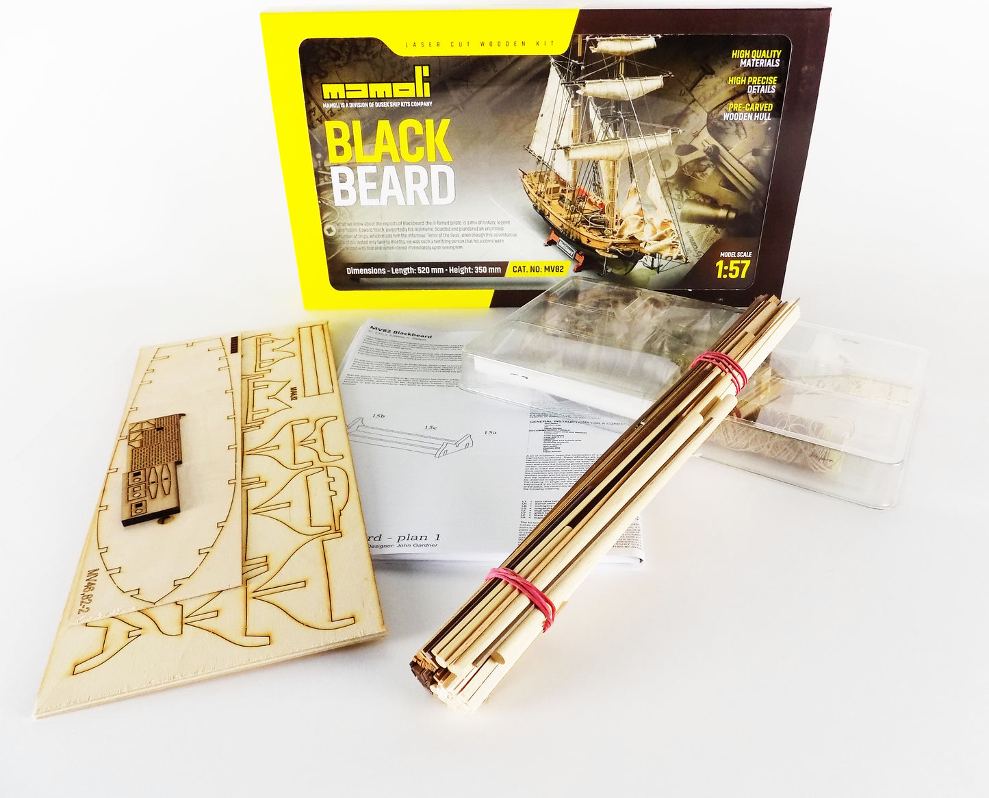 Blackbeard’s Pirate Ship 1:57 Scale MV82 Plank-on-Bulkhead Kit by Mamoli