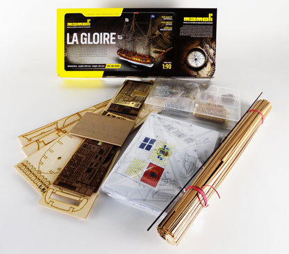 Dusek-Mamoli - Mamoli MV34 - La Gloire - Wood Plank-On-Frame Model Ship Kit - Scale 1/64 - Length 840 mm (34")