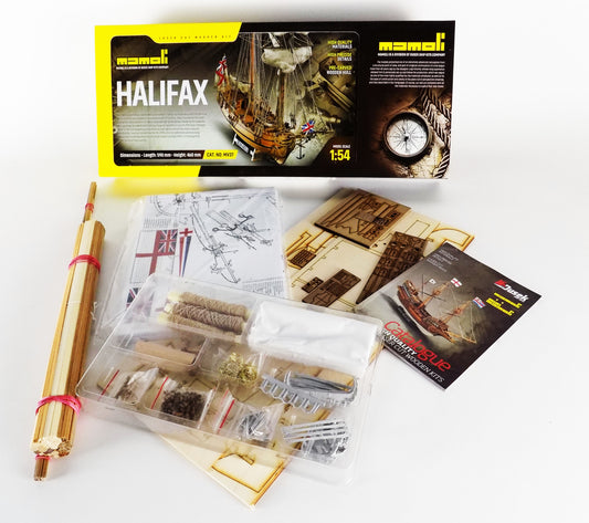 Dusek-Mamoli - Mamoli MV37 Halifax - Wood Plank-On-Bulkhead Ship Model Kit - Scale 1/54 - Length 590 mm (24")