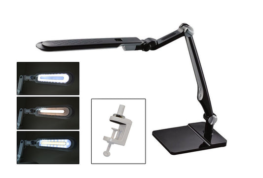 Grobet - Led Dbl Reach Clamp Lamp Black