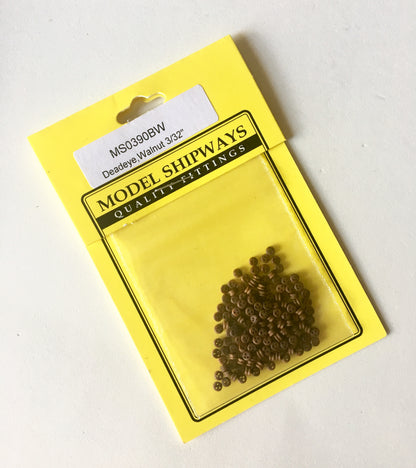 Model Expo - 3/32" (2.5mm) Walnut Deadeyes 150 pcs