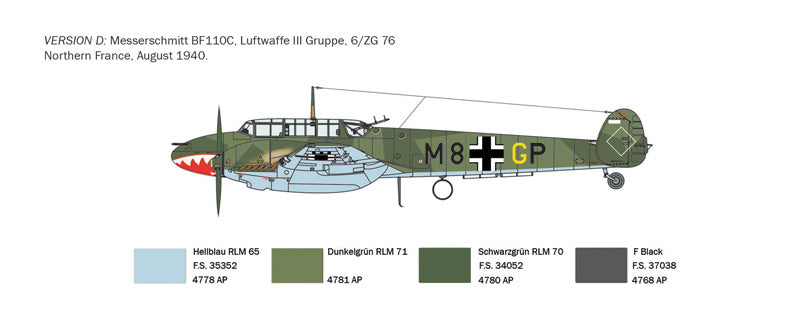 Italeri - German Bf110 C Zerstorer 1:72 Scale