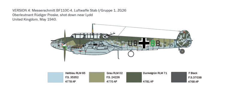 Italeri - German Bf110 C Zerstorer 1:72 Scale