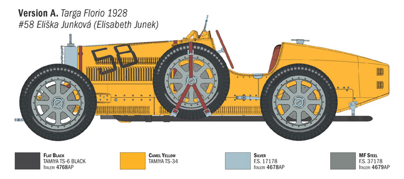 Italeri - 1:12 Bugatti Type 35B - Targa Florio '28 / Monaco GP '30 it is a car