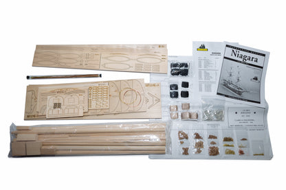 Model Shipways U.S. Brig Niagara Wood Model Kit 1:64 Scale - Battle of Lake Erie Flagship