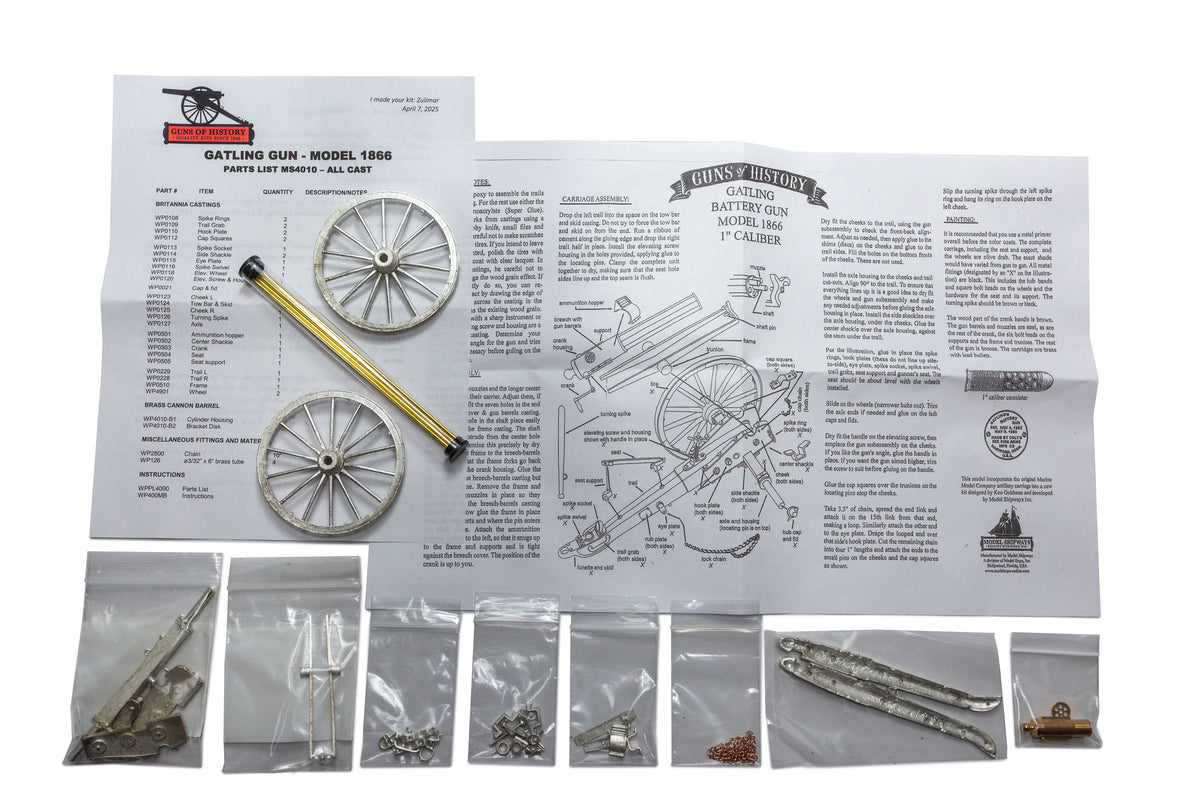 Guns of History MS4010 Civil War GATLING GUN 1:16 SCALE