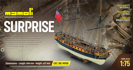 HMS Surprise - 1:75 Scale MV58 Plank-on-Bulkhead Kit by Mamoli