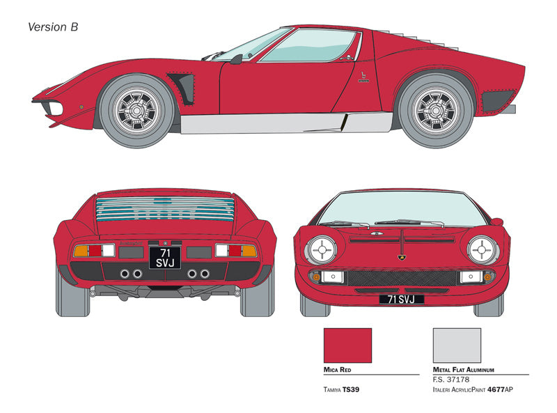 Italeri - Lamborghini Miura Jota SVJ 1:24