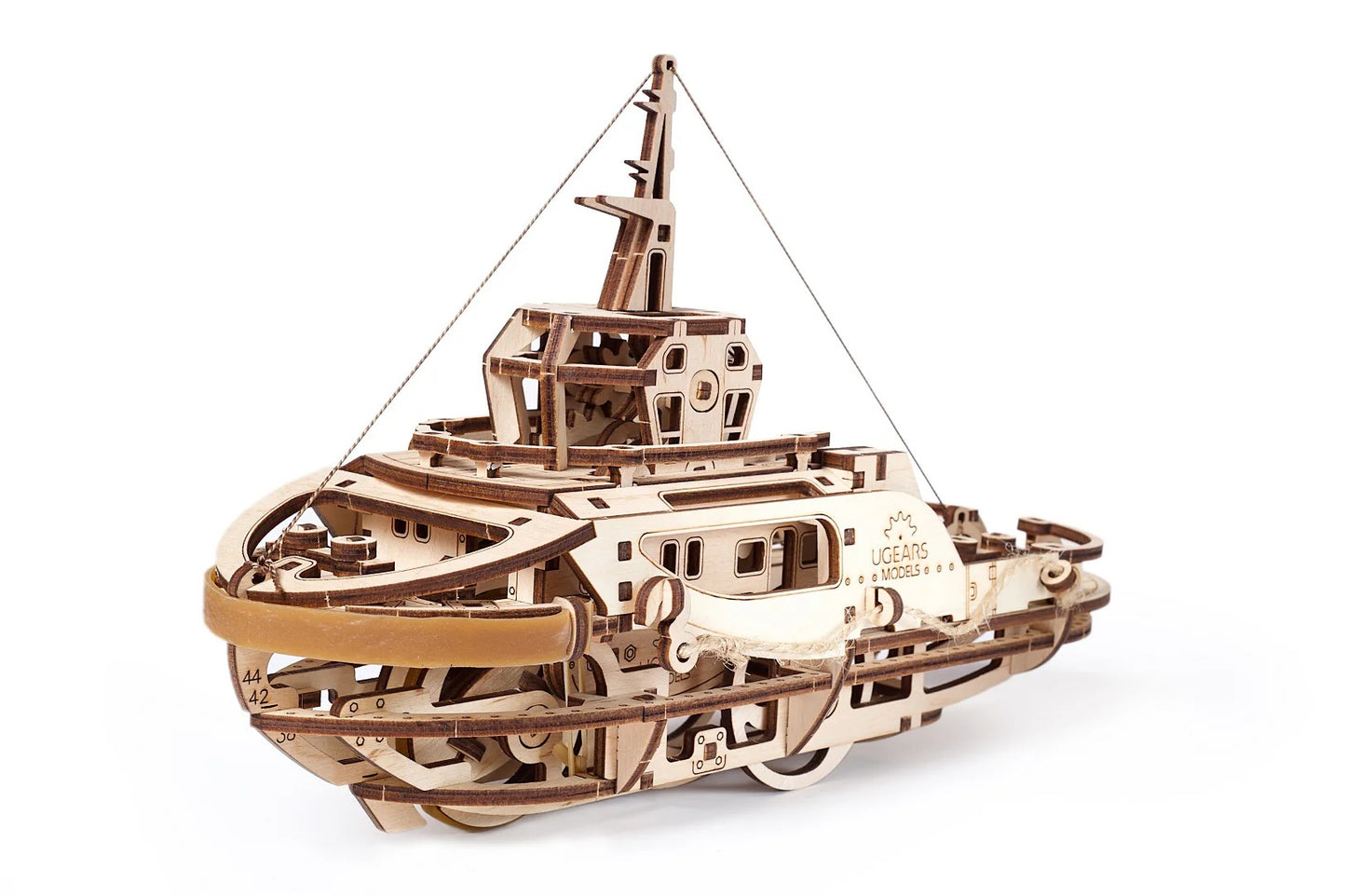UGears Working Tugboat: Laser-Cut Mechanical Wood Kit