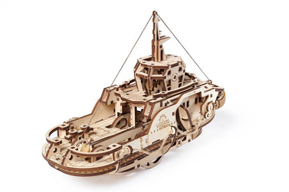 UGears Working Tugboat: Laser-Cut Mechanical Wood Kit