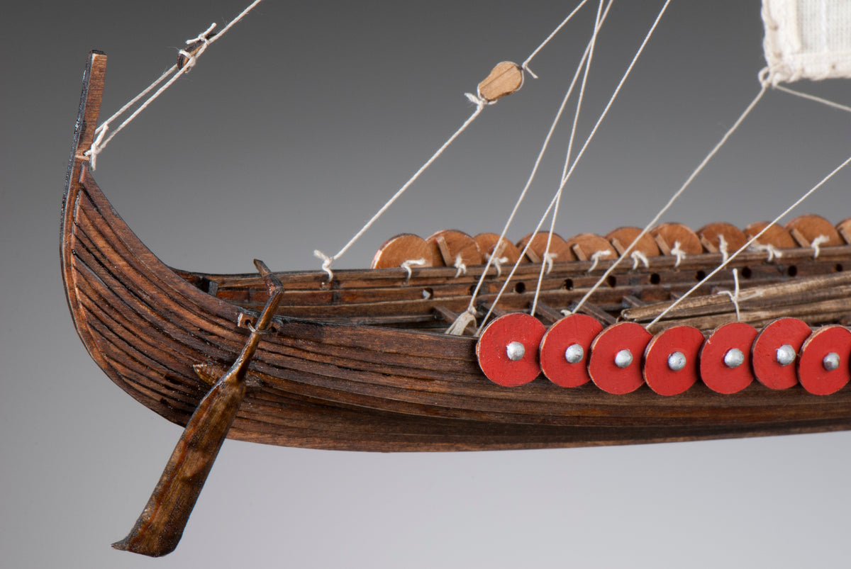 Dusek-Mamoli - D014 Viking Longship Plank-On-Frame Wood Ship Model Kit - 1:72 Scale - 390mm Long