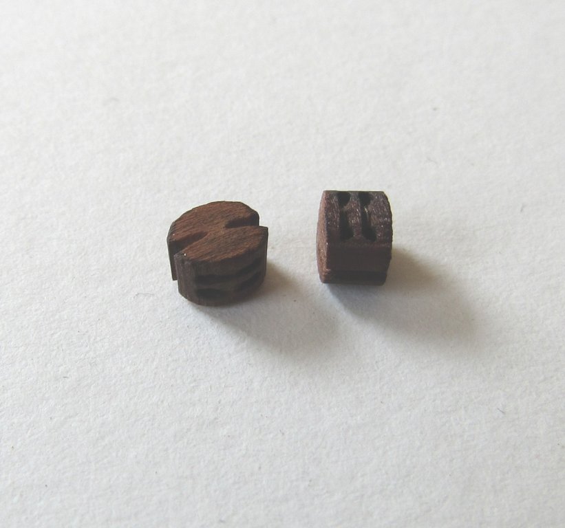 Beautiful Blocks 2 Sheave 7.0 mm Wood Block 20 pcs