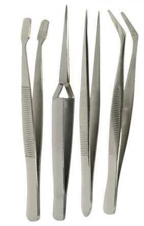 Model Expo - Tools - 4 Pc. Stainless Steel Tweezer Set