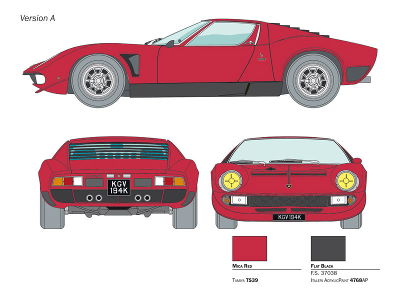Italeri - Lamborghini Miura Jota SVJ 1:24